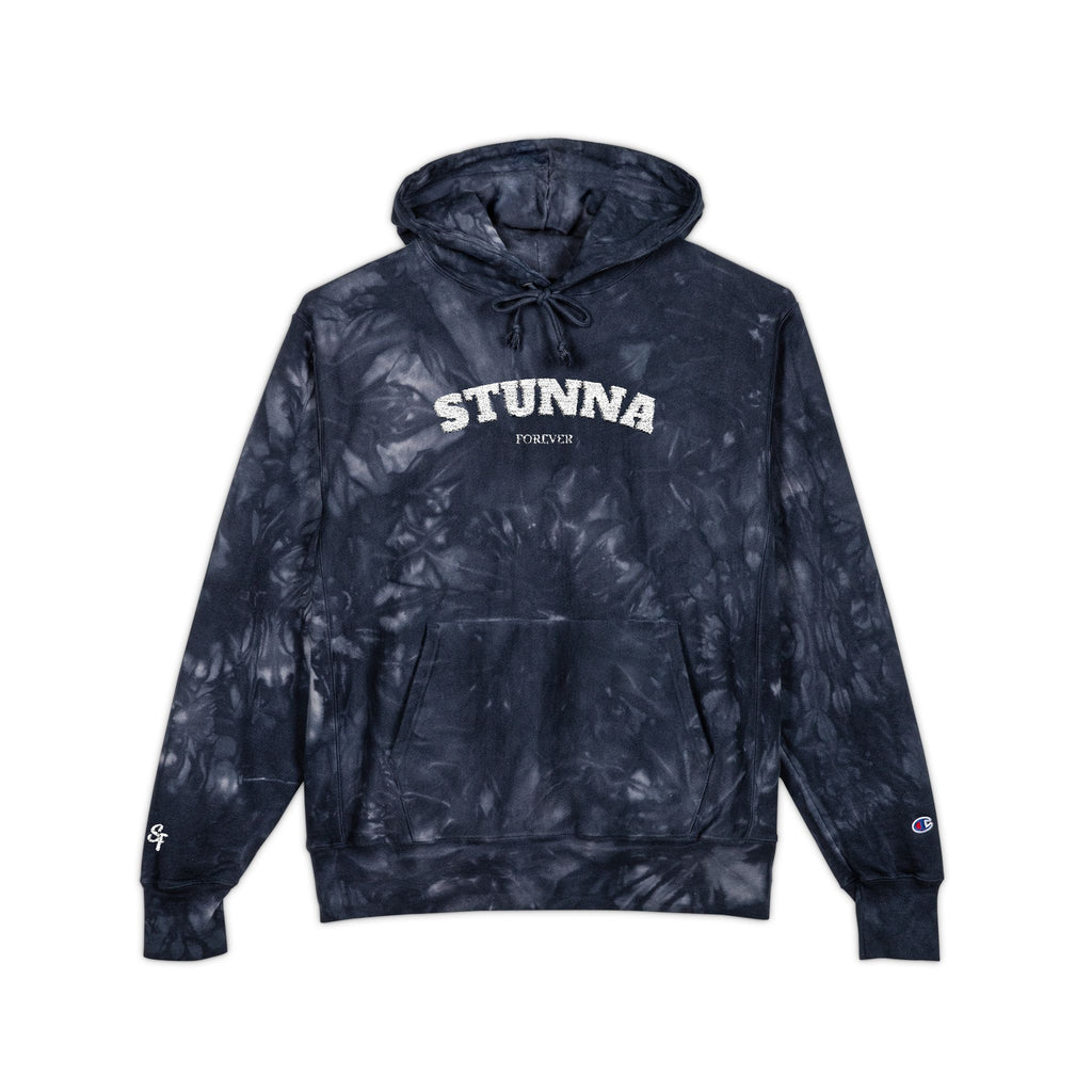 'Stunna x Champion' tie-dye hoodie