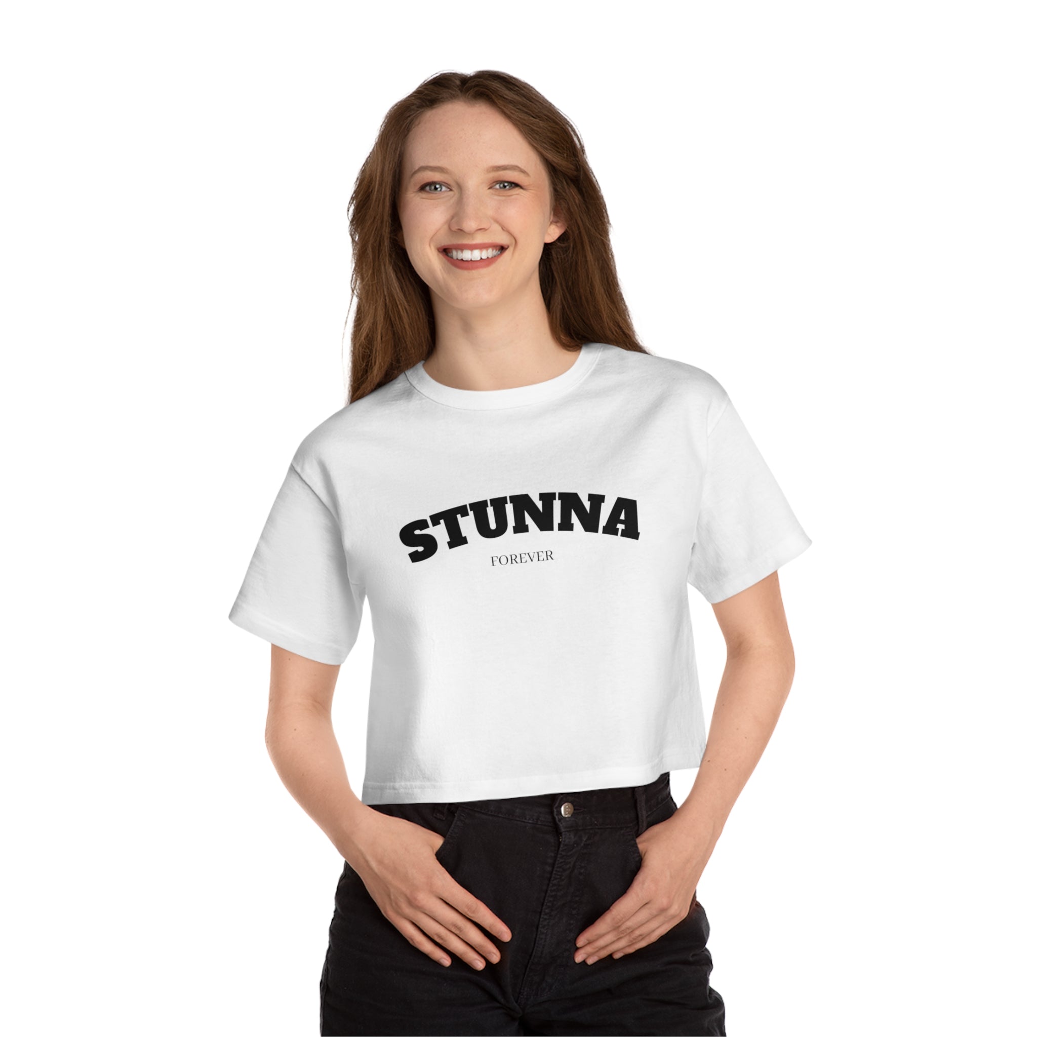 'Stunna x Champion' Cropped Tee