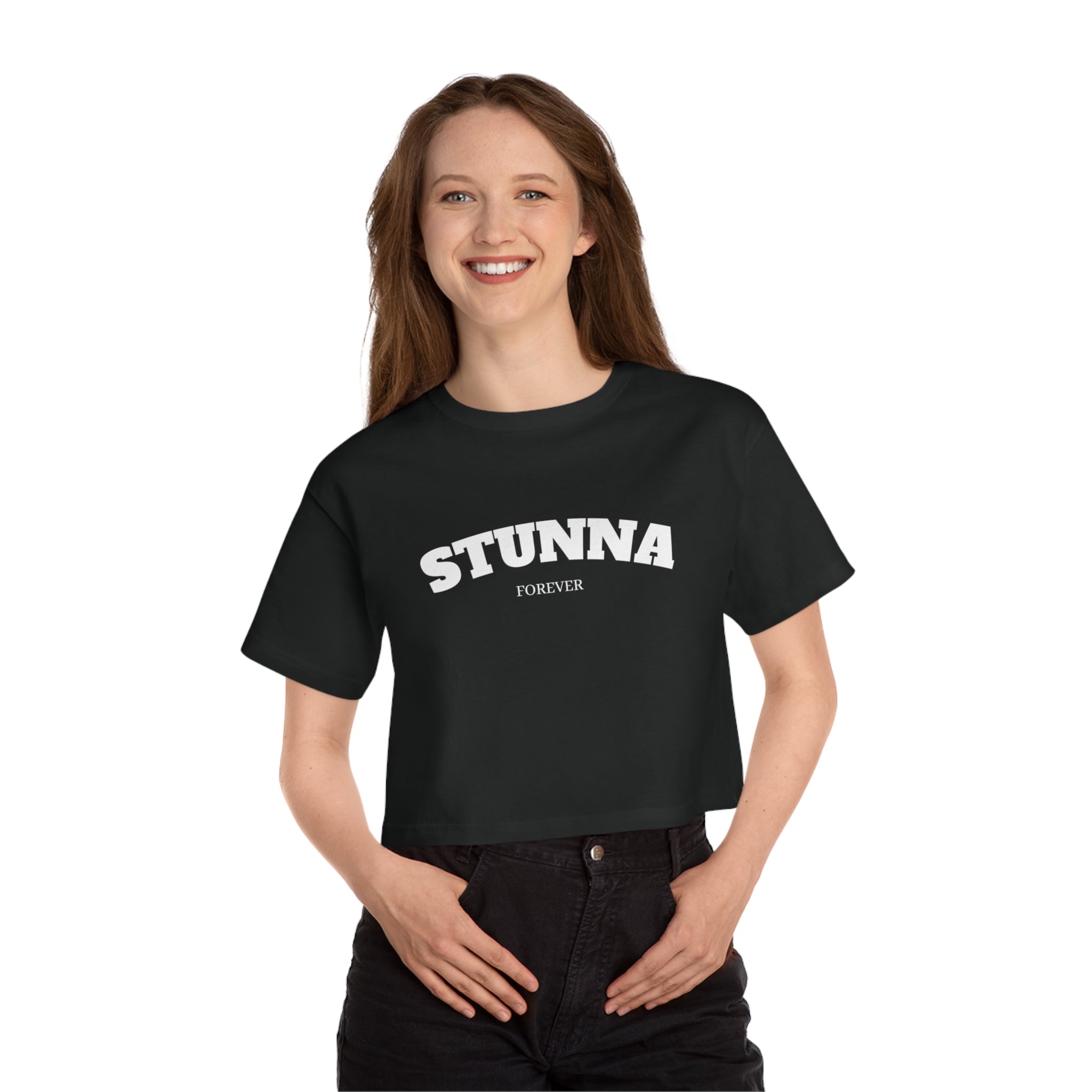 'Stunna x Champion' Cropped Tee